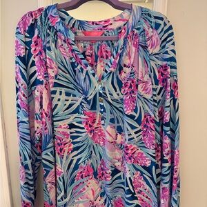 Lilly Pulitzer Blue and Pink Floral Dress